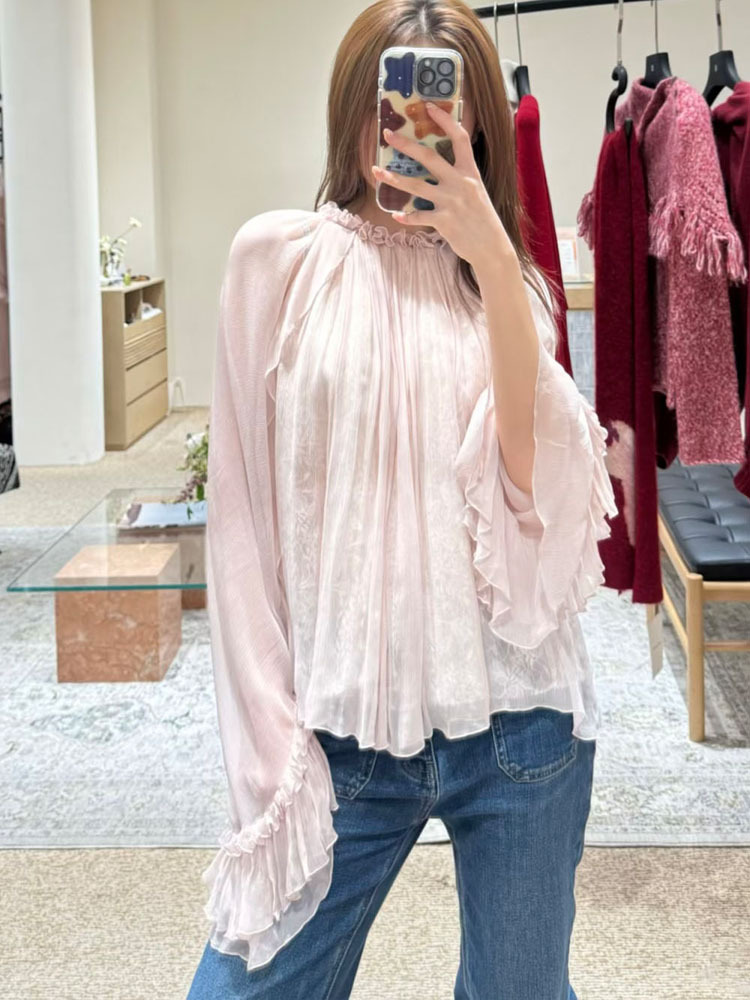 Women'S Fashion For 2026 - Top ampio con volant in pizzo,