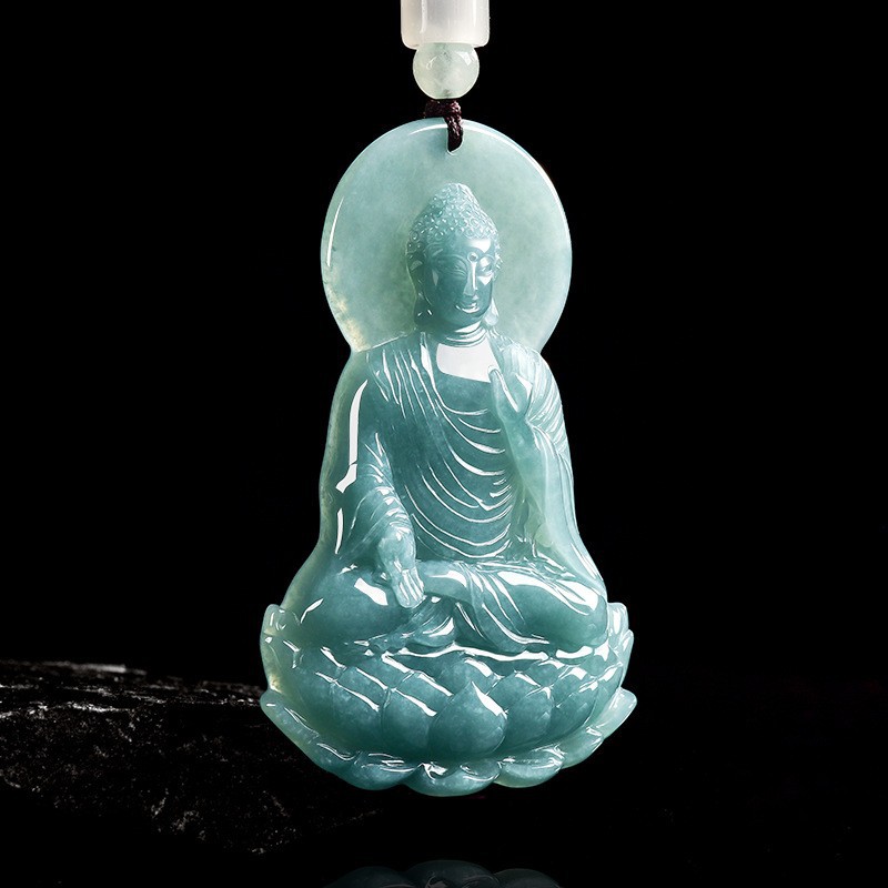 Women'S Fashion Gifts - Collana con Pendente Buddha in Giadeite