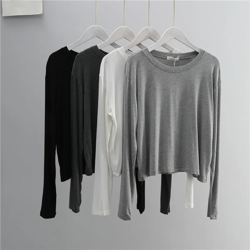 Women Top Fashion - Maglietta a Maniche Lunghe in Misto