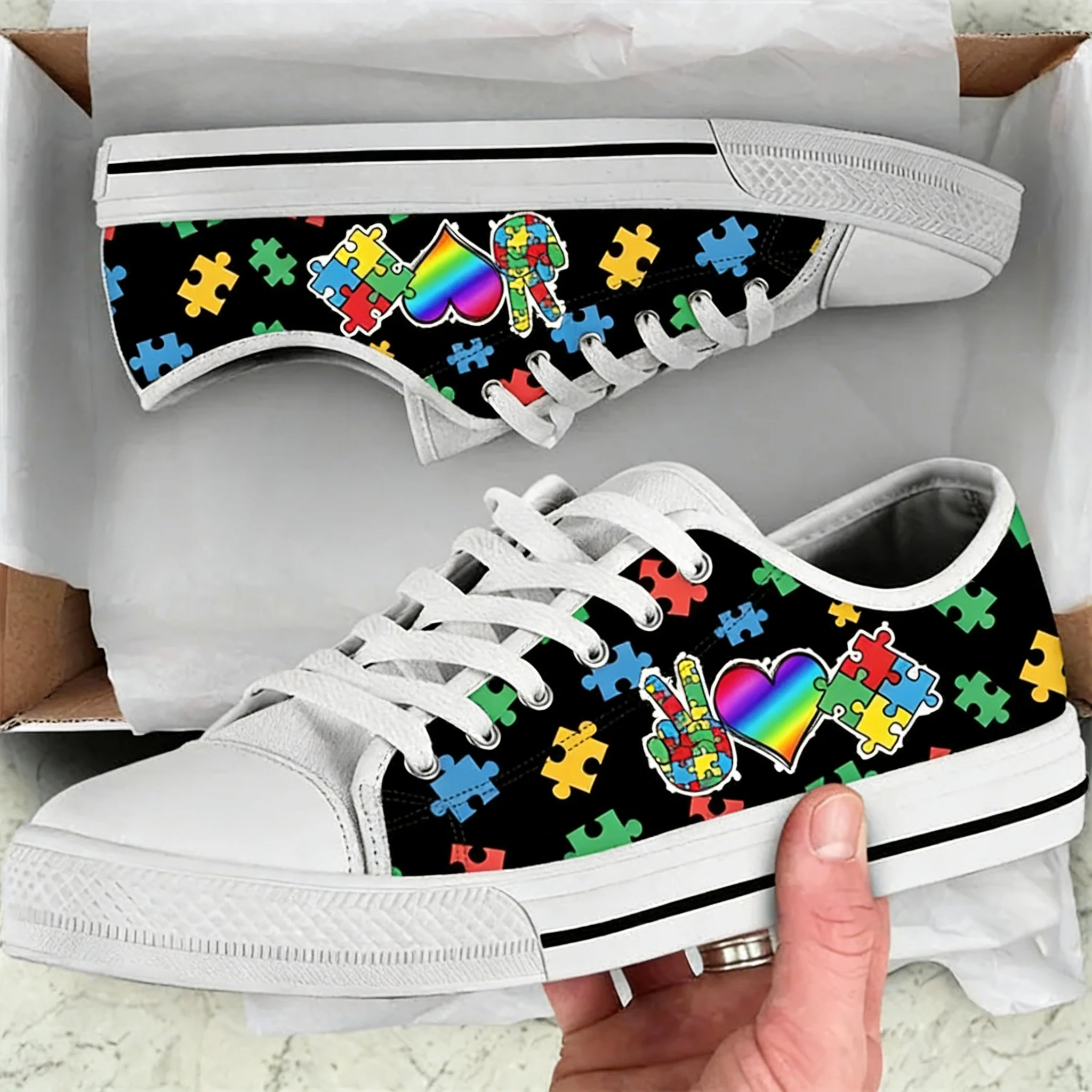 Women'S Fashion Tennis Shoes - Scarpe Basse in Tela alla Moda