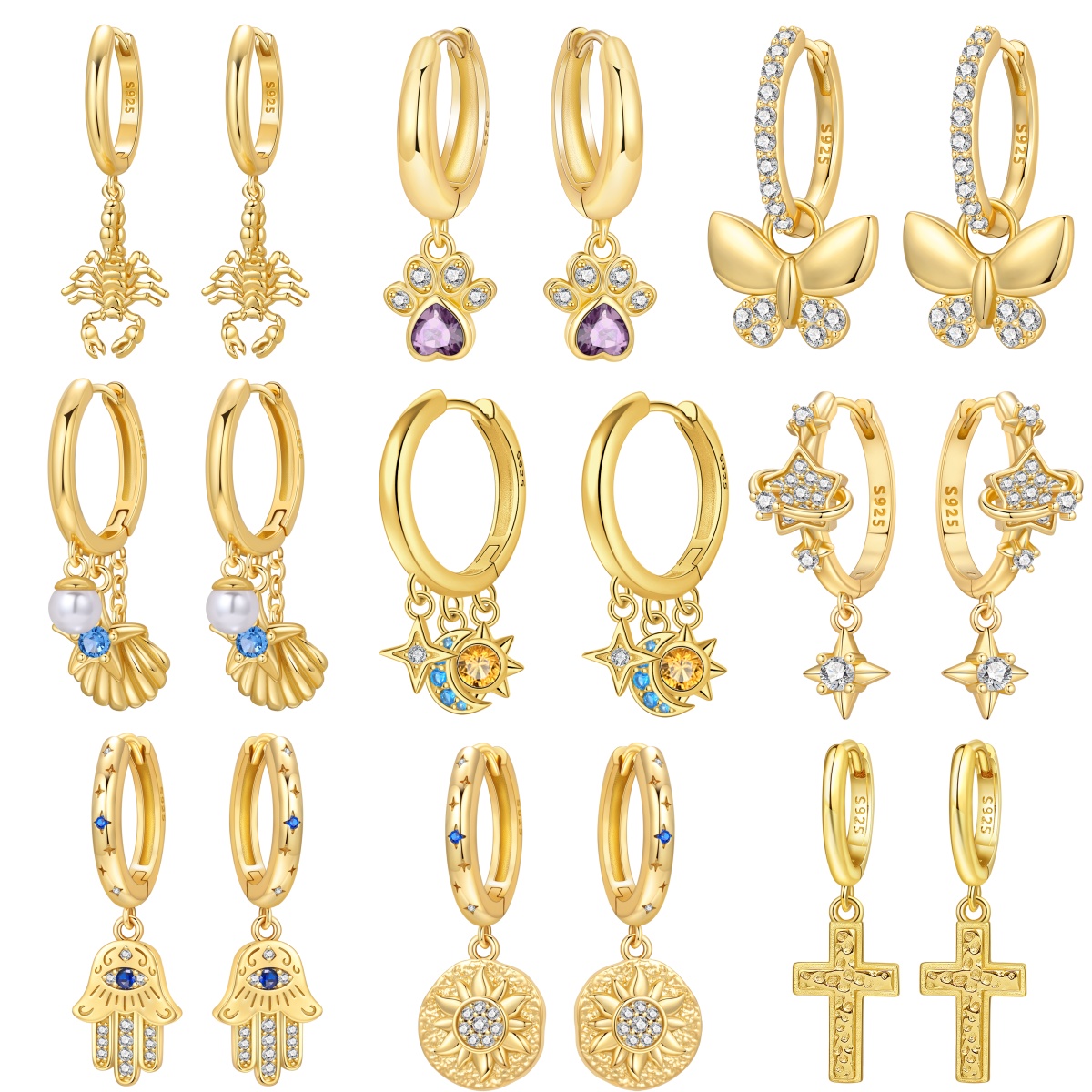 Women'S Fashion Earrings - MISEFF Orecchini in argento sterling S925
