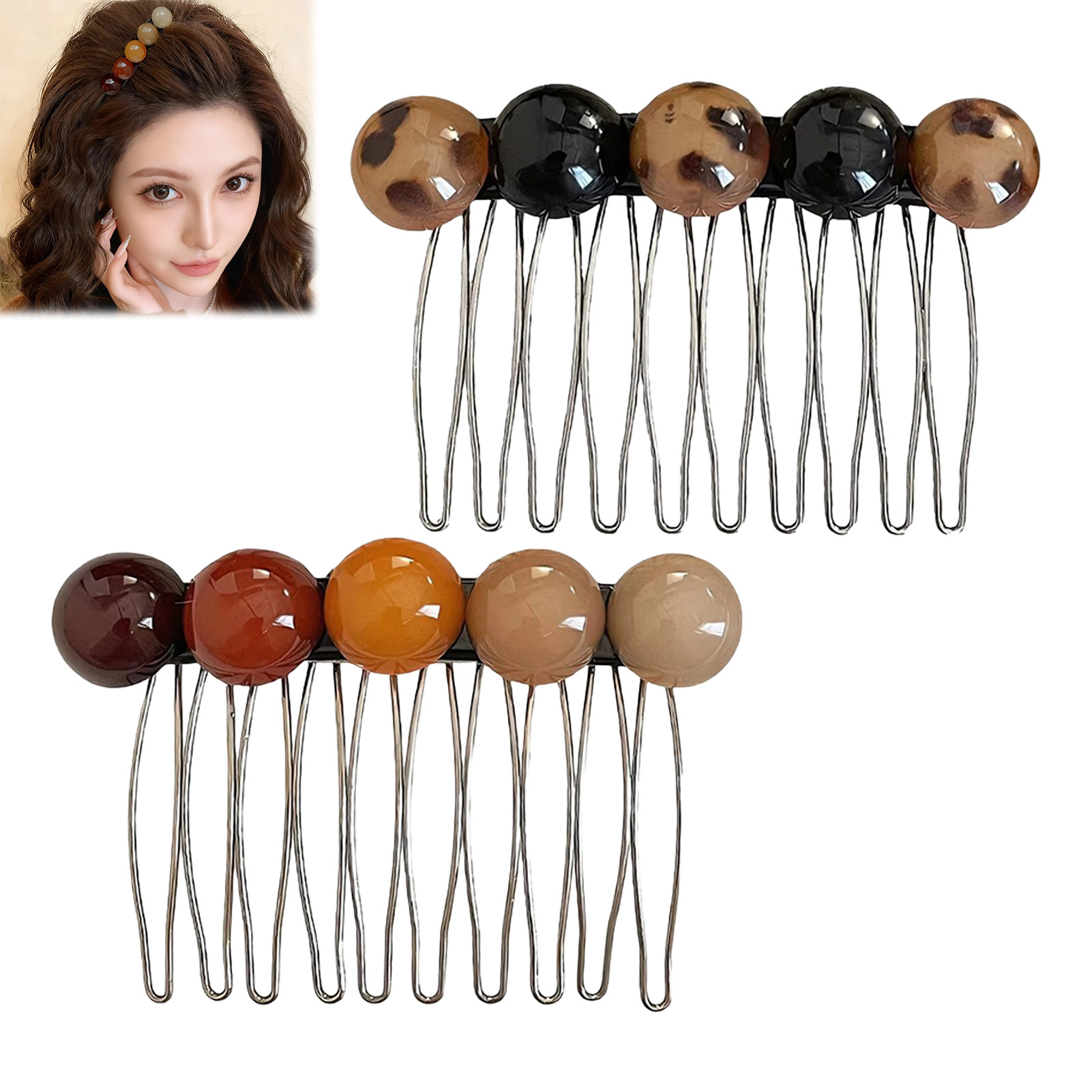 Women Fashion Hair Style - Fermagli per capelli con perline in