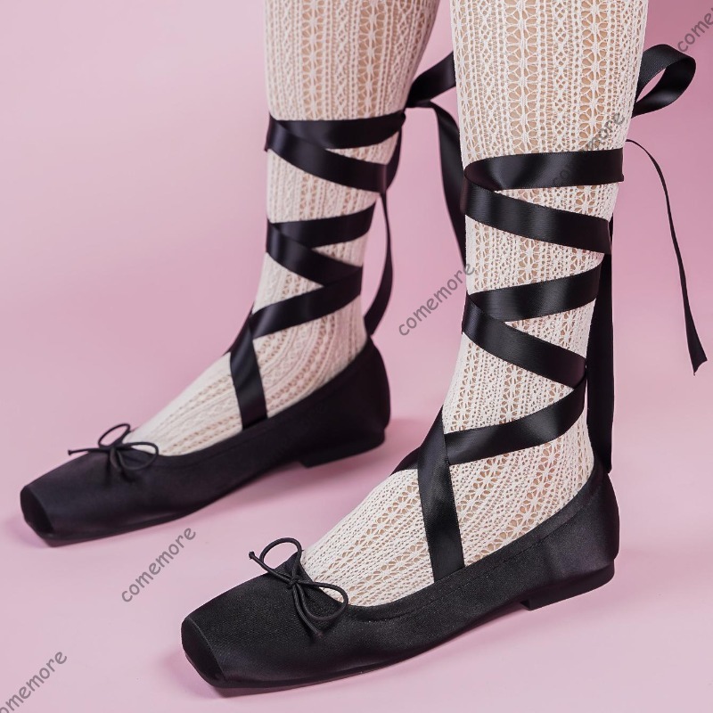 Women'S Fashion Footwear - Ballerine da donna con fiocco in