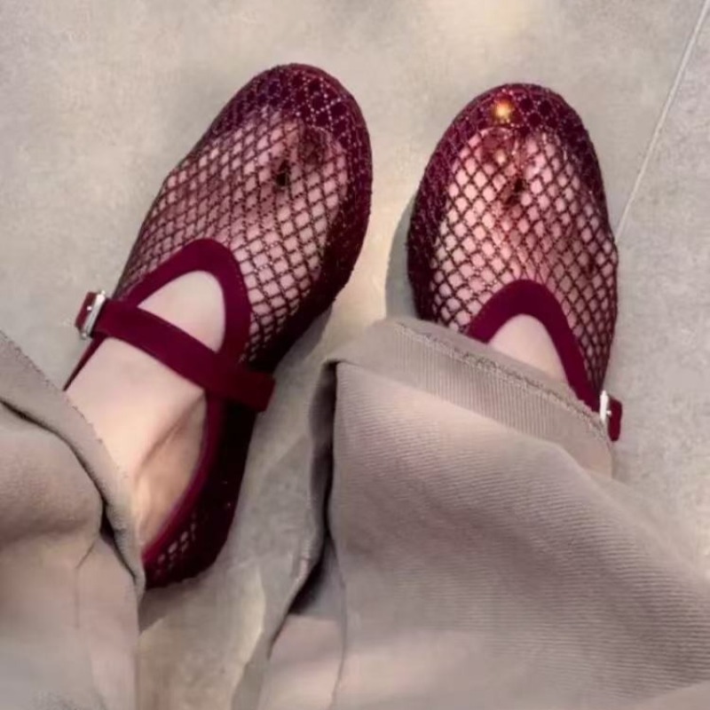 Women'S Fashion Footwear - Sandali Baotou con strass intagliati da