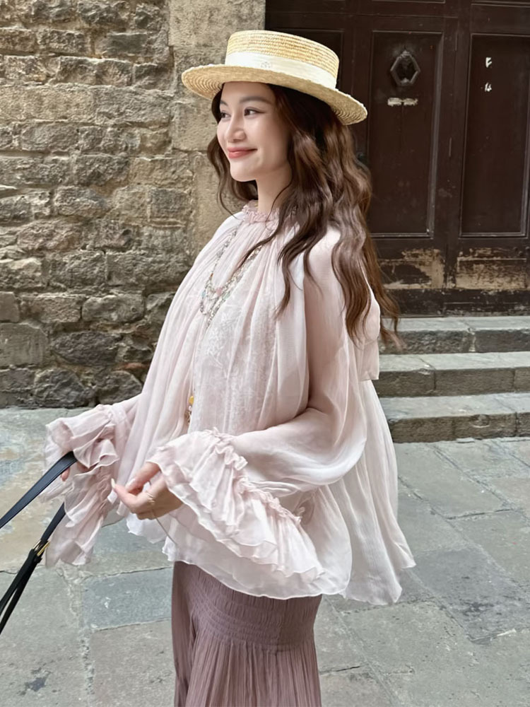Top ampio con volant in pizzo, - Women'S Fashion For 2026 recensione e prezzo