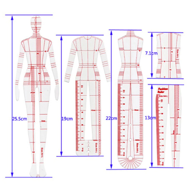 Set di 1 Righello per Disegno  - Women Fashion Figure Template recensione e prezzo