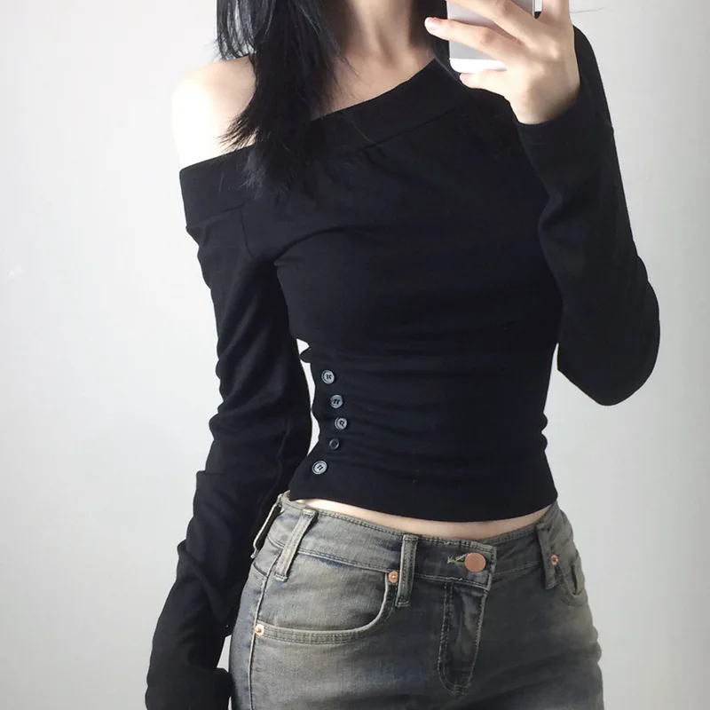 T-shirt vintage Y2K con botton - Women Top Fashion recensione e prezzo